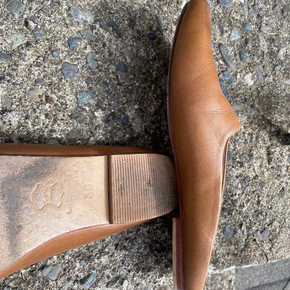 St. Agni Square Toe Leather Slides - Picture 3 of 4